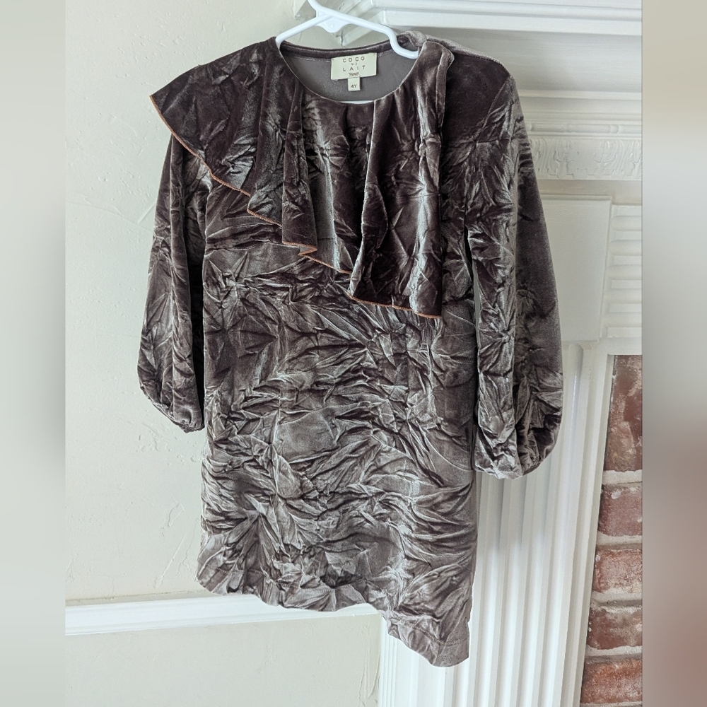 Coco Au Lait | Velour Ruffle Dress